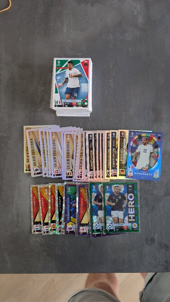 150 Topps Match Attax EURO 2024  dubbelen + specials, Ophalen of Verzenden, Nieuw, Plaatje