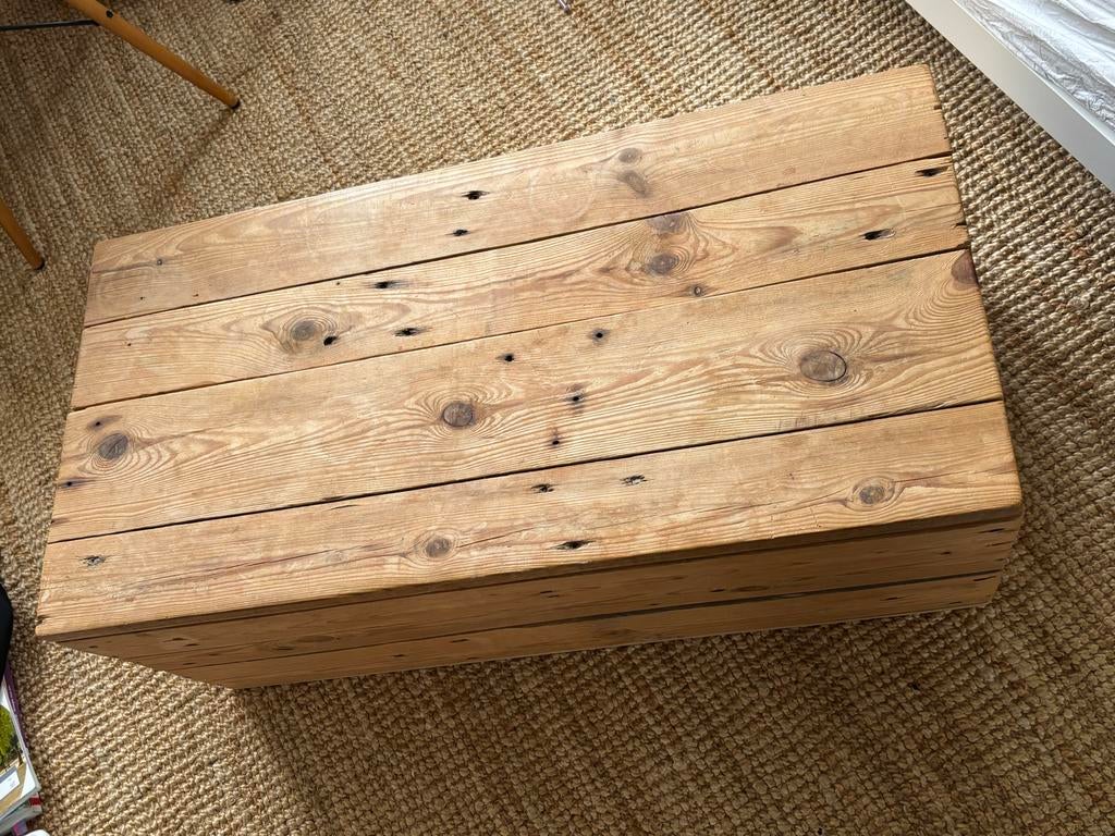 Houten kist 90x44x34 cm - Opbergkist - Salontafel, Ophalen, Zo goed als nieuw