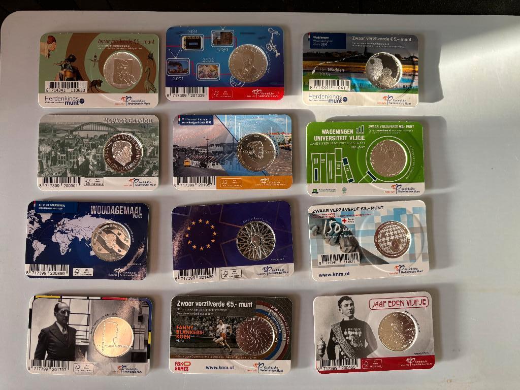 Nederlandse Coincards zwaar verzilverd, Setje, Koningin Beatrix, Zilver, Euro's