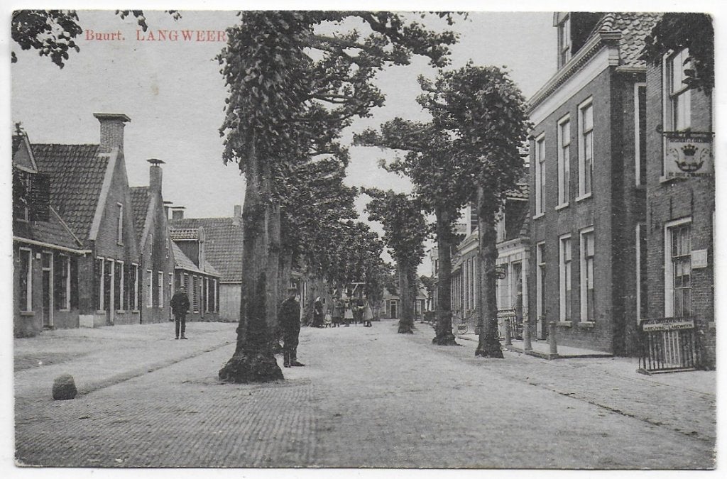 Buurt langweer oude gelopen ansichtkaart ( a2471 ), Ophalen of Verzenden, 1940 tot 1960, Gelopen, Friesland