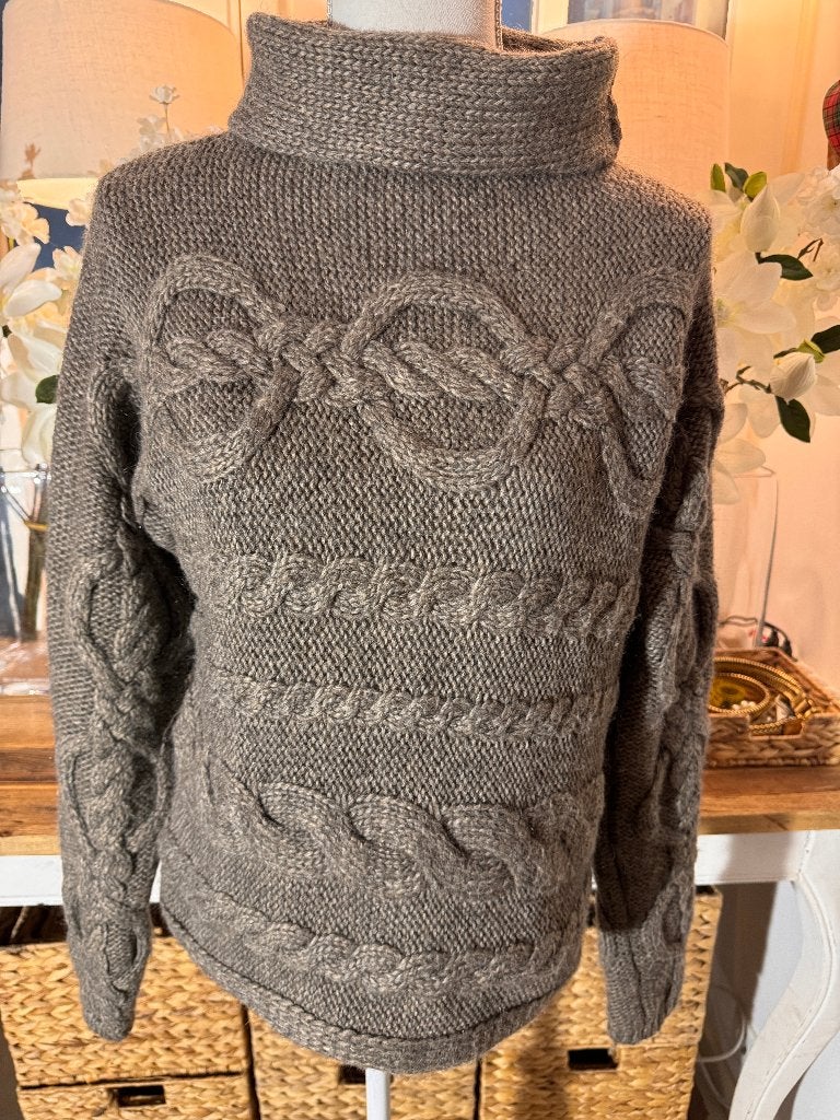 Warme, Grijs-Bruine alpaca kabeltrui Marc O'Polo,38-40/M., Kleding | Dames, Truien en Vesten, Verzenden, Nieuw, Maat 38/40 (M)