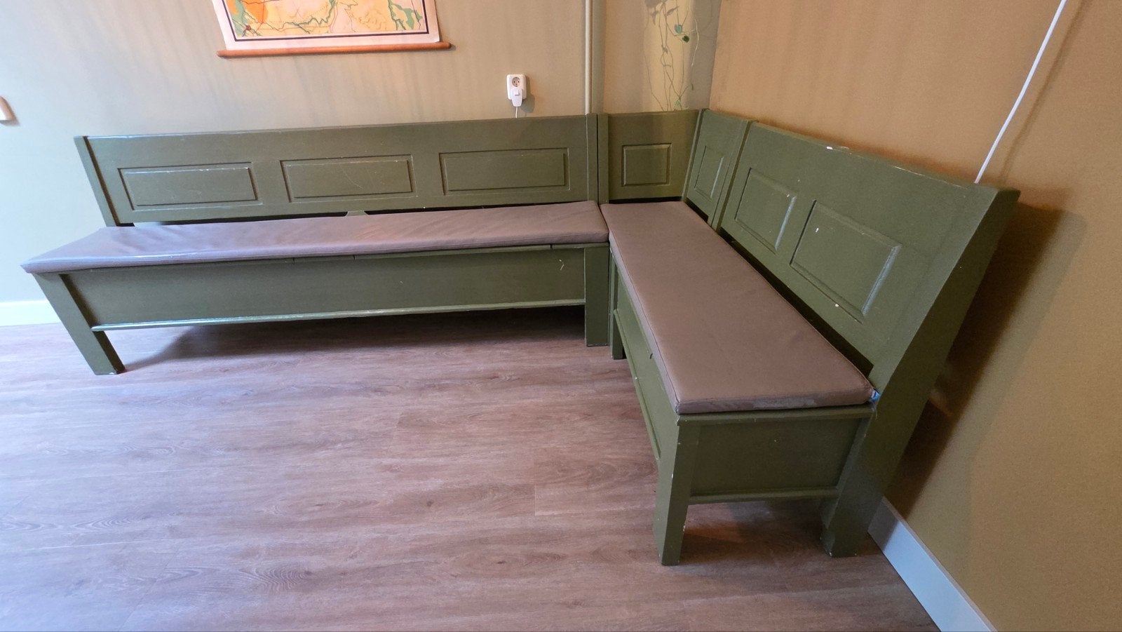Hoek eetkamerbank, klepbankjes, Ophalen, Gebruikt, 6 tot 8 stoelen