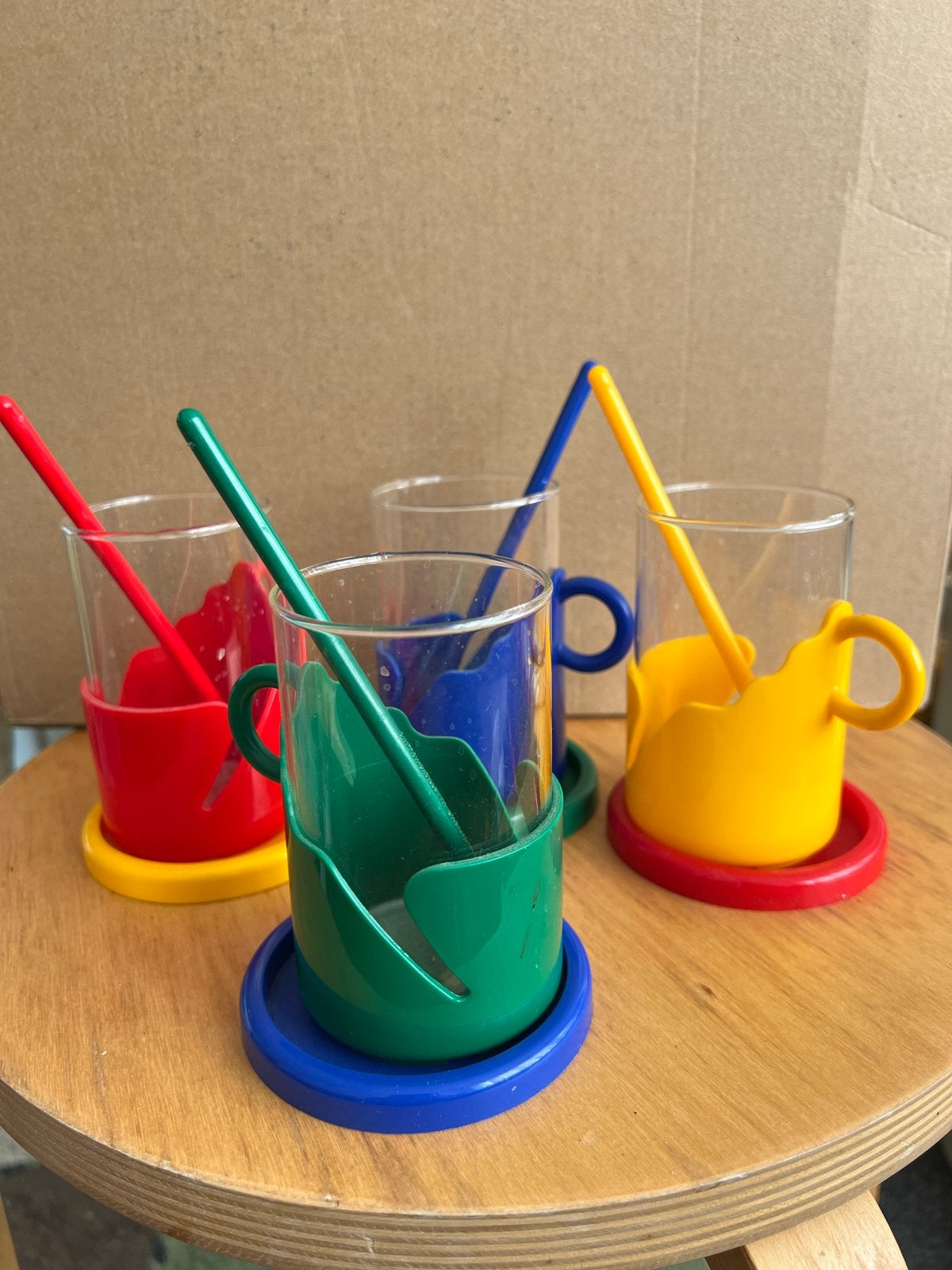 Vintage Randwyck Theeglazen Set (4) - Postmodern Pop Art, Verzamelen, Retro, Ophalen of Verzenden
