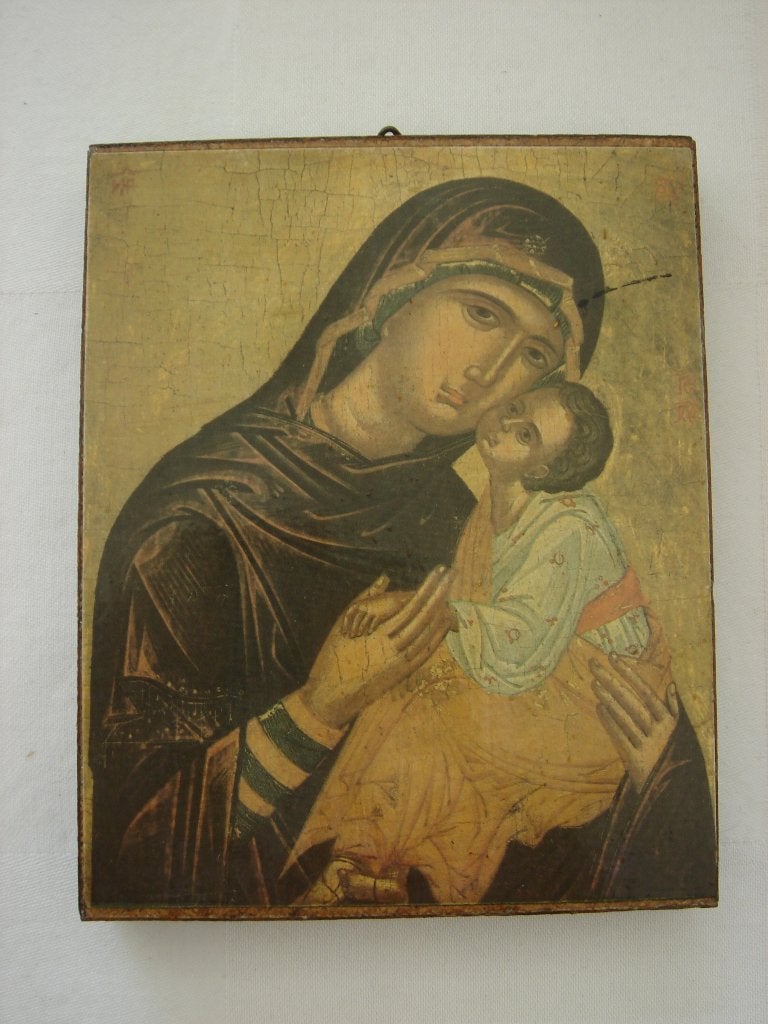 Wanddecoratie Maria met Jezus , Antiek en Kunst, Antiek | Religie, Ophalen of Verzenden