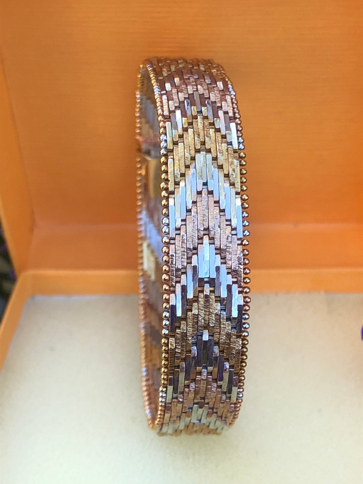 Armband Uniek Juwelier Italiaans  Zilver Goud, Sieraden, Tassen en Uiterlijk, Armbanden, Ophalen of Verzenden, Zo goed als nieuw