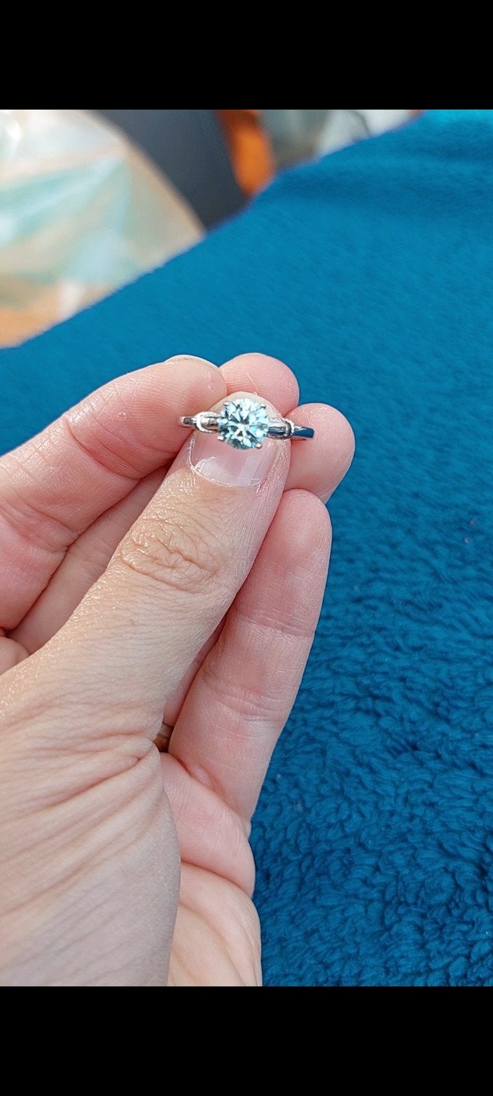 Prachtige 925 zilveren ring met Moissaniet, Nieuw, Ophalen of Verzenden, Met edelsteen, Dame