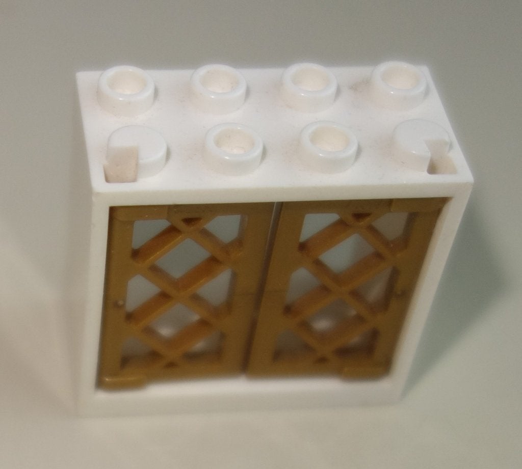Lego raam met gouden deurtjes - wit, Gebruikt, Overige thema's, Lego, Ophalen of Verzenden