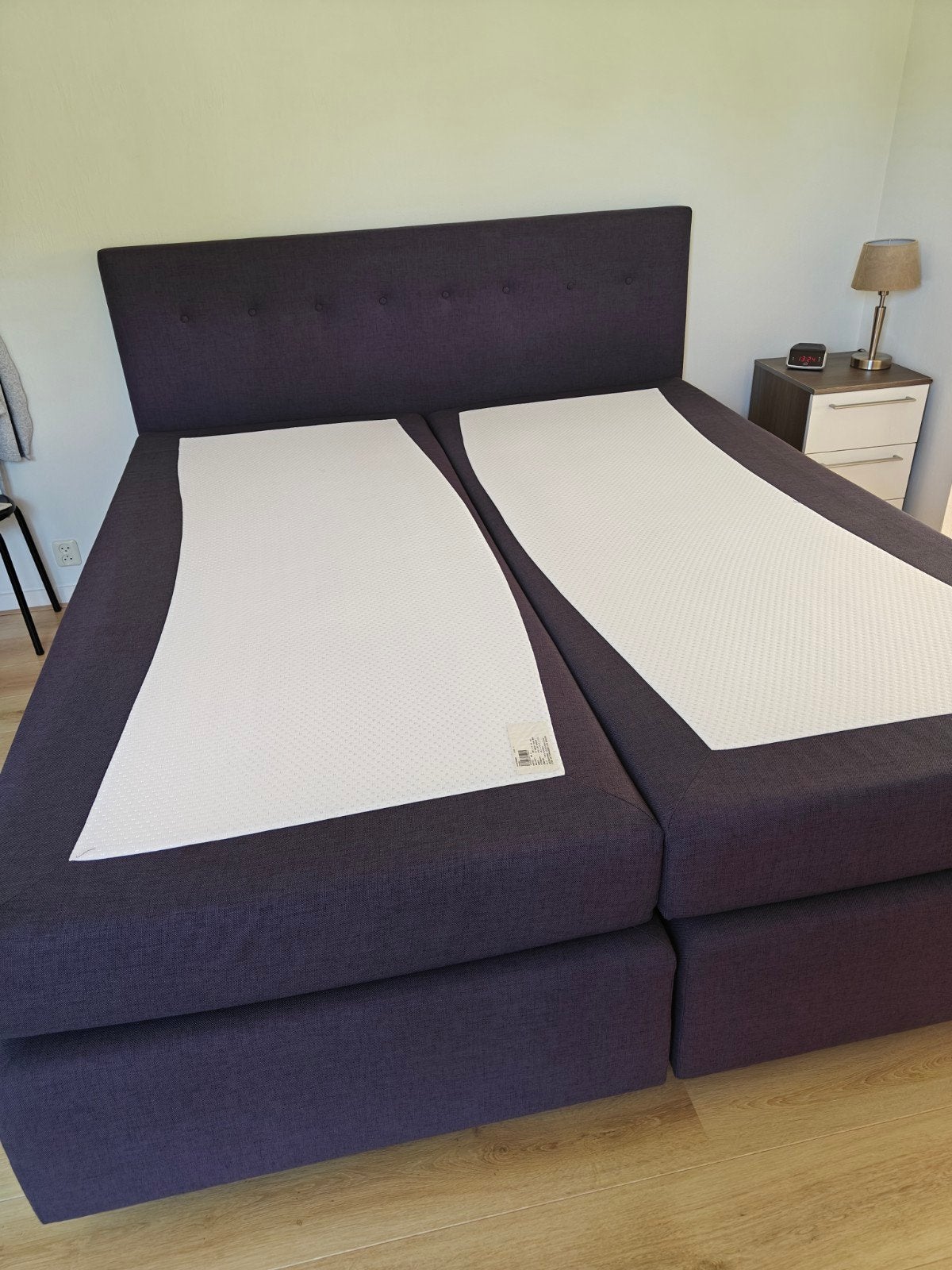 Boxspringset Gala te koop, 180 x 210, kleur Crevani Darkgrey, Ophalen of Verzenden, Tweepersoons, 210 cm, 180 cm