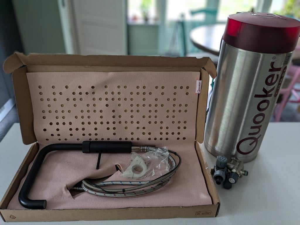 Quooker Fusion square zwart met Combi(+) boiler complete set, Minder dan 50 cm, Ophalen of Verzenden, Zo goed als nieuw, Minder dan 100 cm