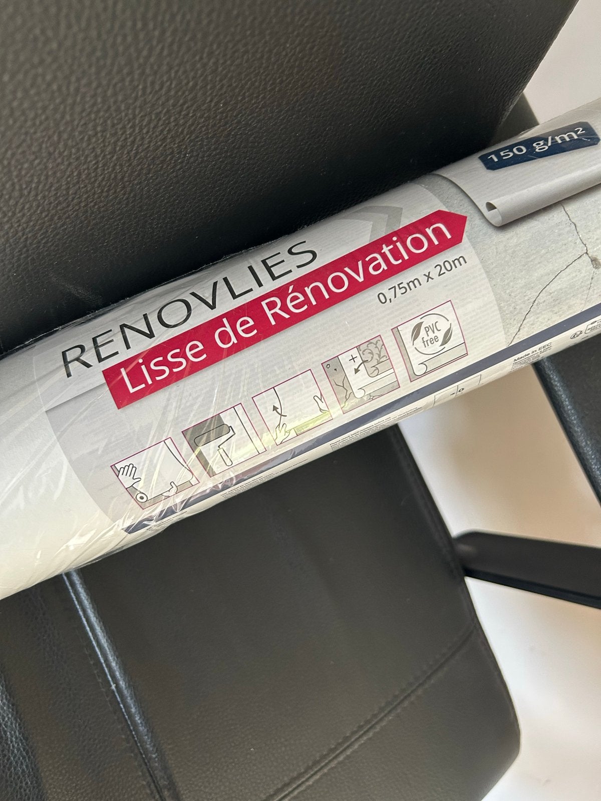 Renovlies Behang - 0,75m x 20m, 150 g/m², PVC-vrij, Wit, Modern, Ophalen of Verzenden, Renovlies