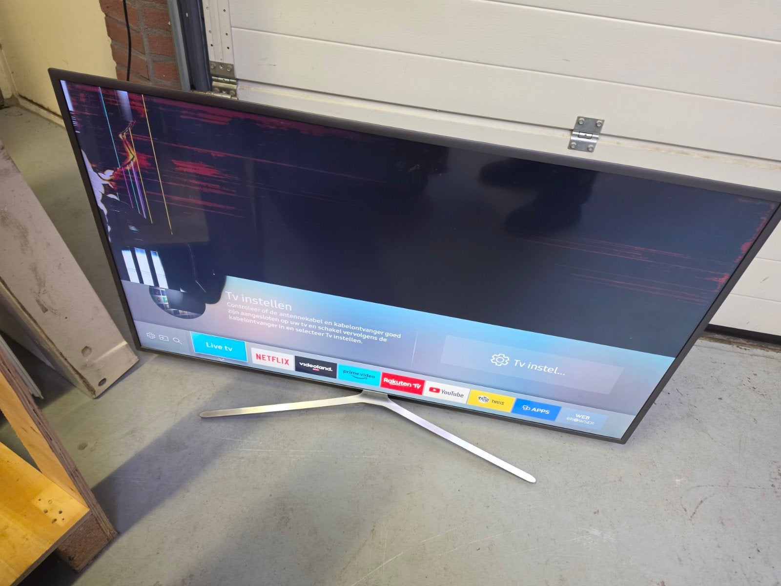 Samsung 49 inch Smart TV - Barst in scherm (voor onderdelen), Ophalen, Samsung, Smart TV, 100 cm of meer