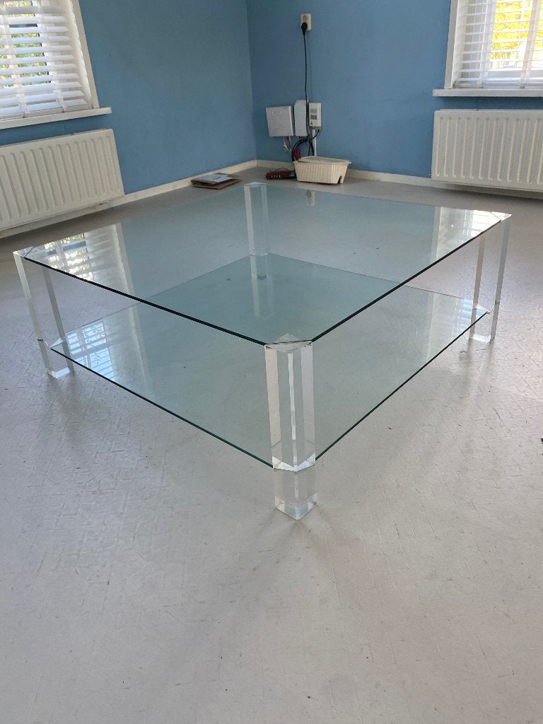 Vintage Design Salontafel, Huis en Inrichting, Ophalen, 100 tot 150 cm, Design, Vierkant