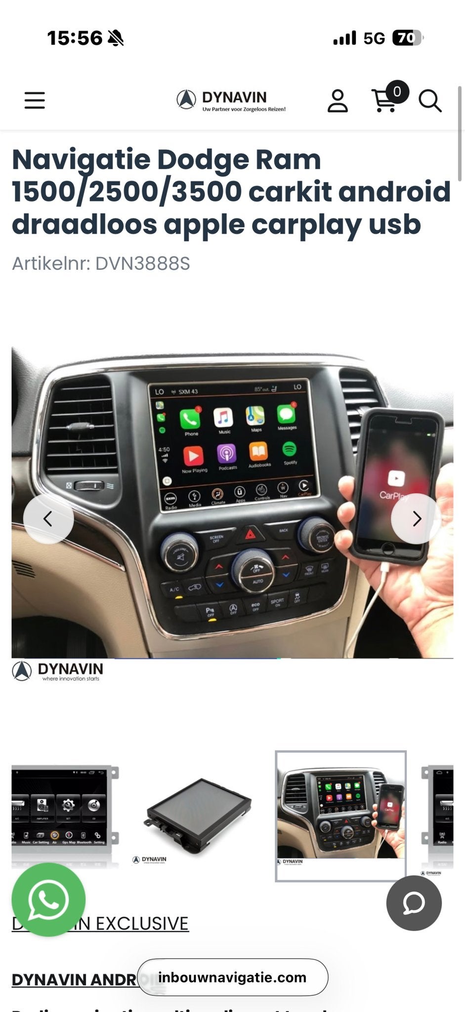 Radio Dodge Ram 1500 Carplay Android, Ophalen of Verzenden, Gebruikt