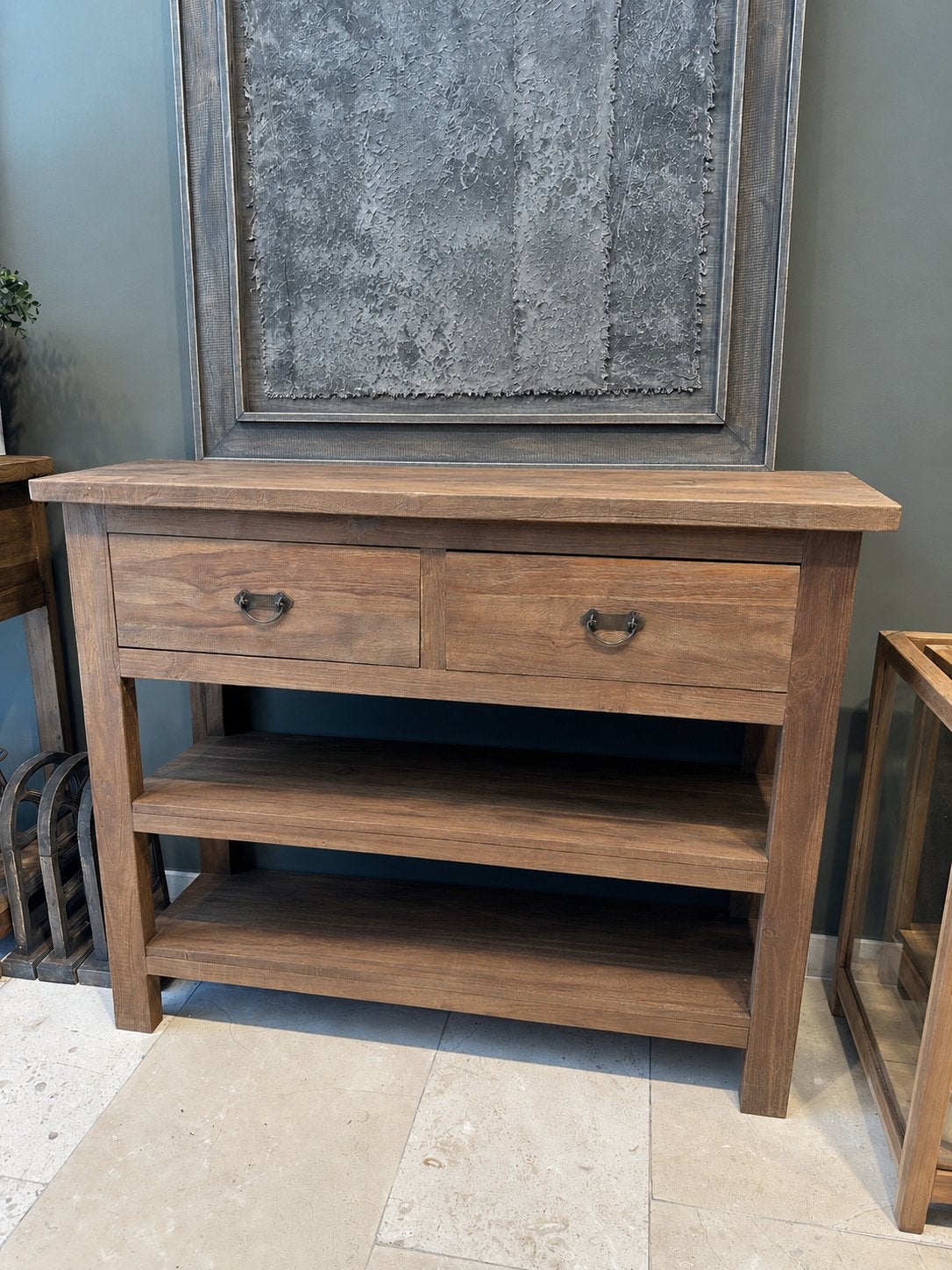 Teakhouten sidetable, Ophalen, Gebruikt, 50 tot 100 cm, .