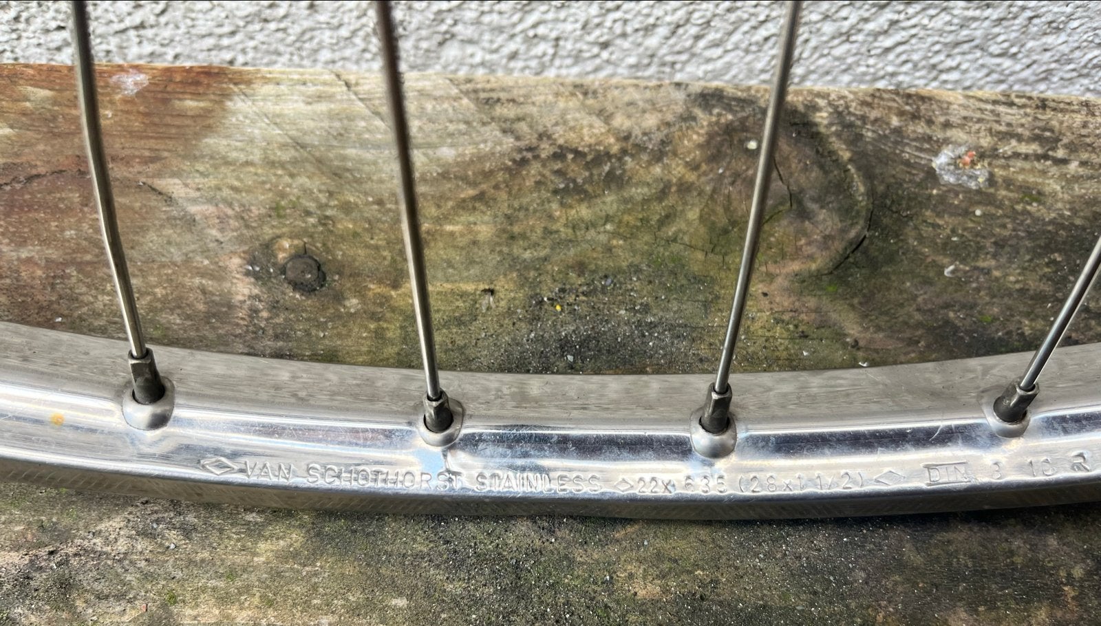 Van Schothorst RVS Voorwiel 28 inch met slag, Gebruikt, Staal, Stadsfiets, Ophalen
