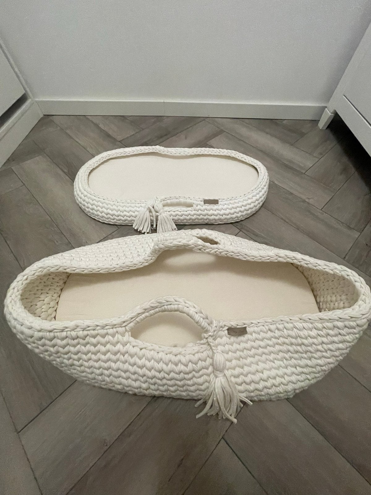 Baby Luxury gevlochten verschoonmand wit - Zo goed als nieuw, Ophalen of Verzenden, Zo goed als nieuw