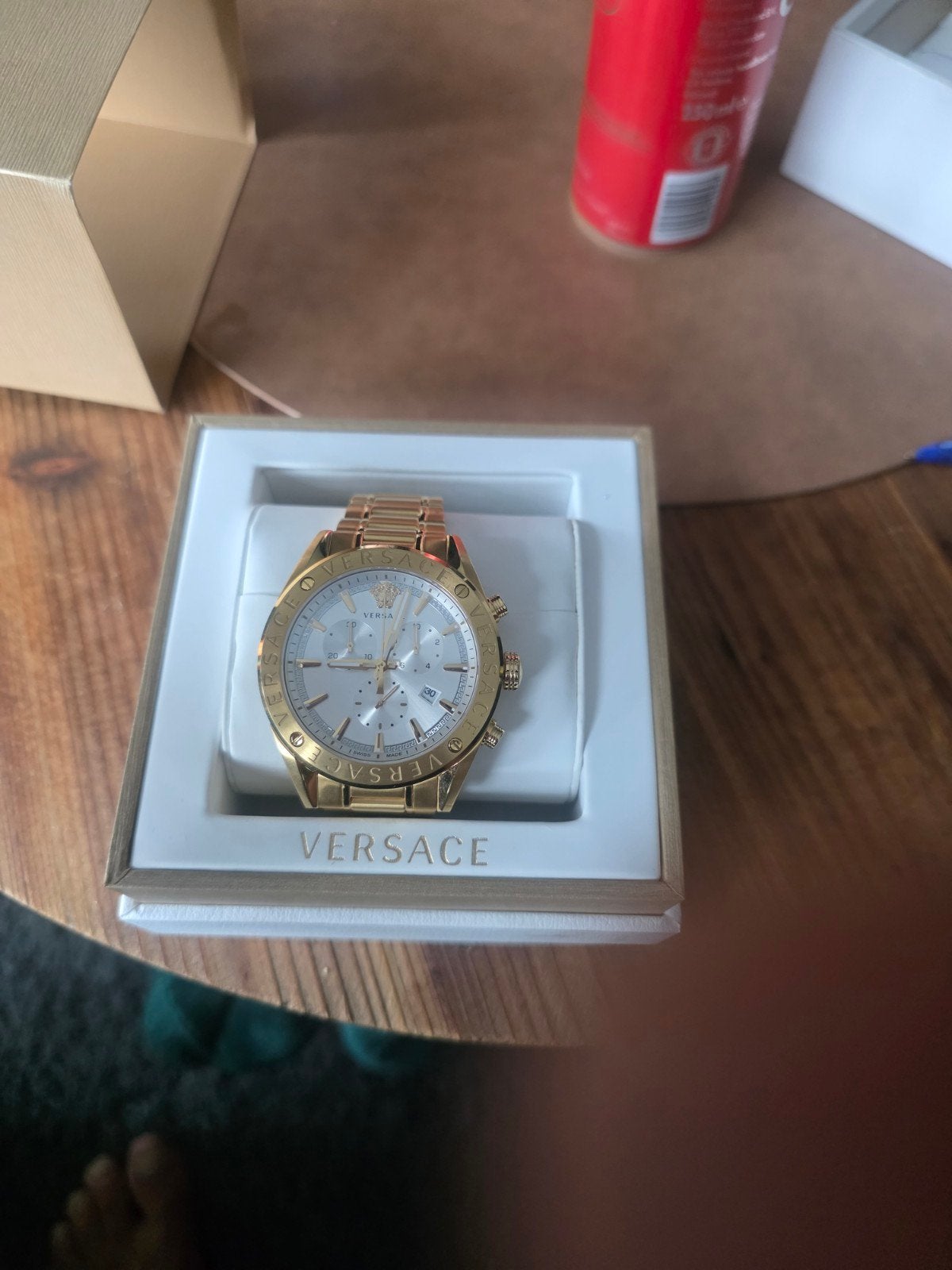 Versace Polshorloge Goudkleurig - Zo goed als nieuw, Ophalen of Verzenden