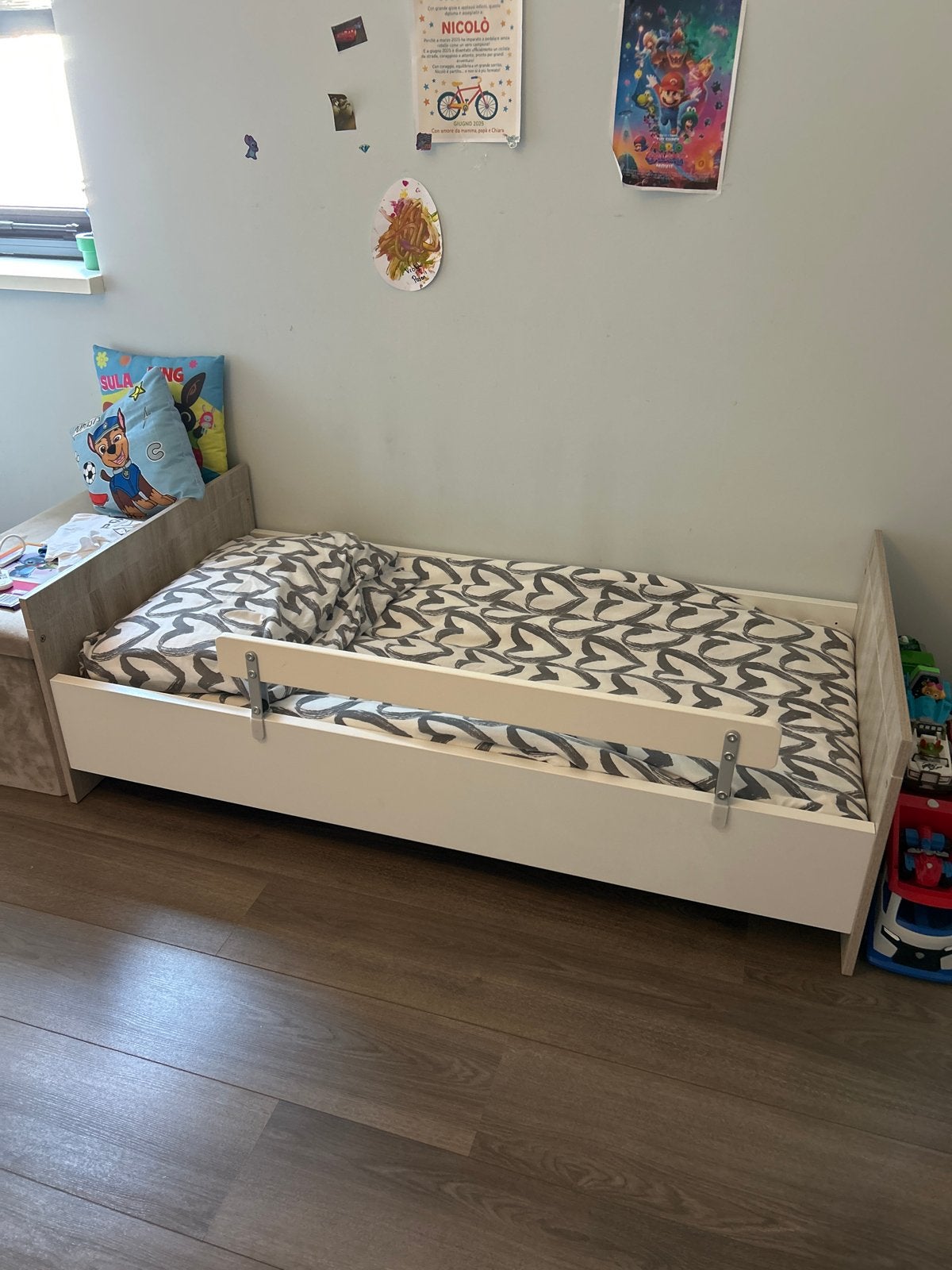 Kinderbed met kast en commode - Complete set, Ophalen, Gebruikt, 70 tot 85 cm, Lattenbodem