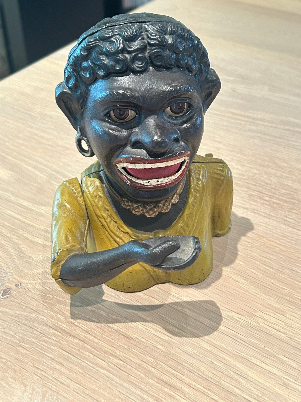 Dinah gietijzeren spaarpot, Ophalen of Verzenden, Zo goed als nieuw, Metaal of Blik