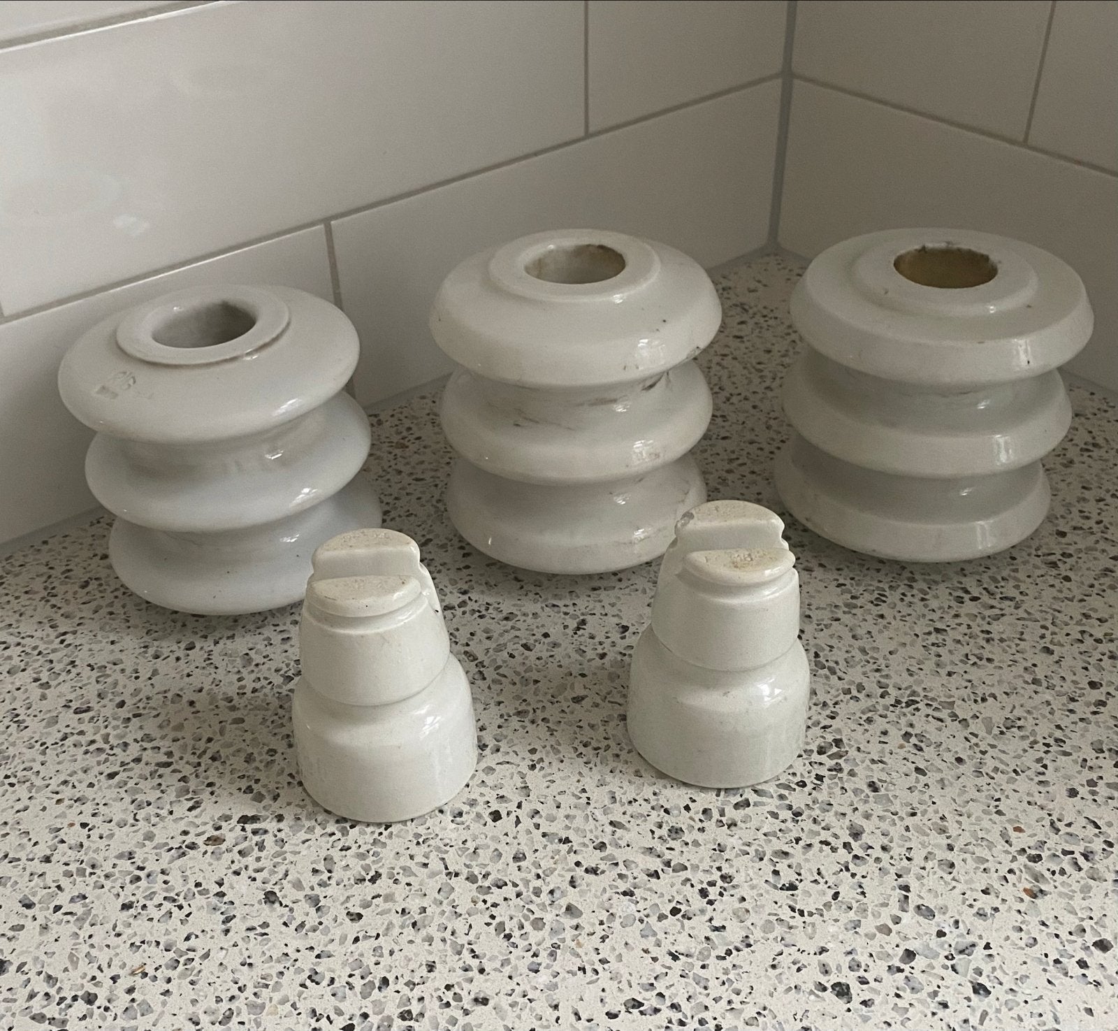 5 Porseleinen Isolators - Vintage Elektrische Componenten, Ophalen of Verzenden, Gebruikt, Overige merken, Overige typen