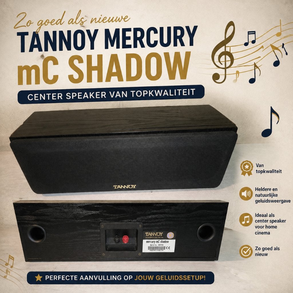 Topkwaliteit Tannoy Mercury mC Shadow center speaker, Audio, Tv en Foto, Luidsprekers, Overige merken, Ophalen of Verzenden, Zo goed als nieuw