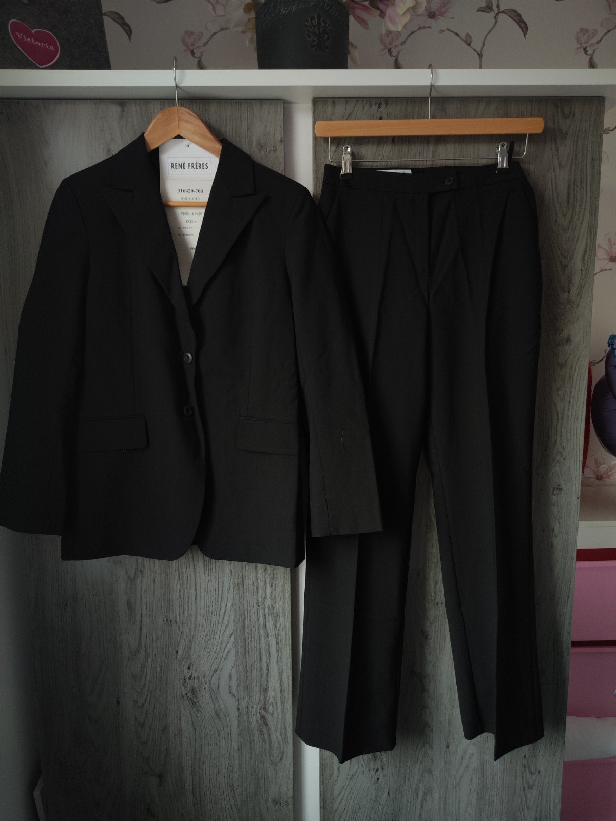Nieuw pak: blazer en pantalon, Maat 38/40 (M), Kostuum of Pak, Zwart, Nieuw