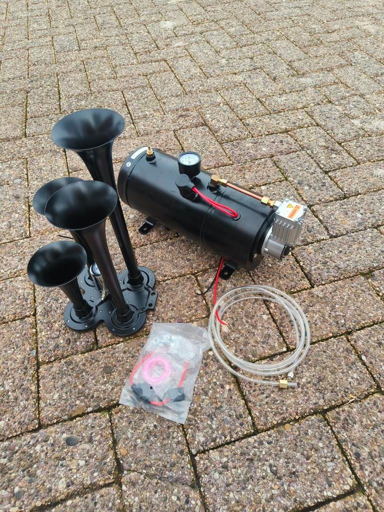 NIEUW luchthoorn 12v trainhorn + compressor TREINHOORN, Ophalen, Nieuw