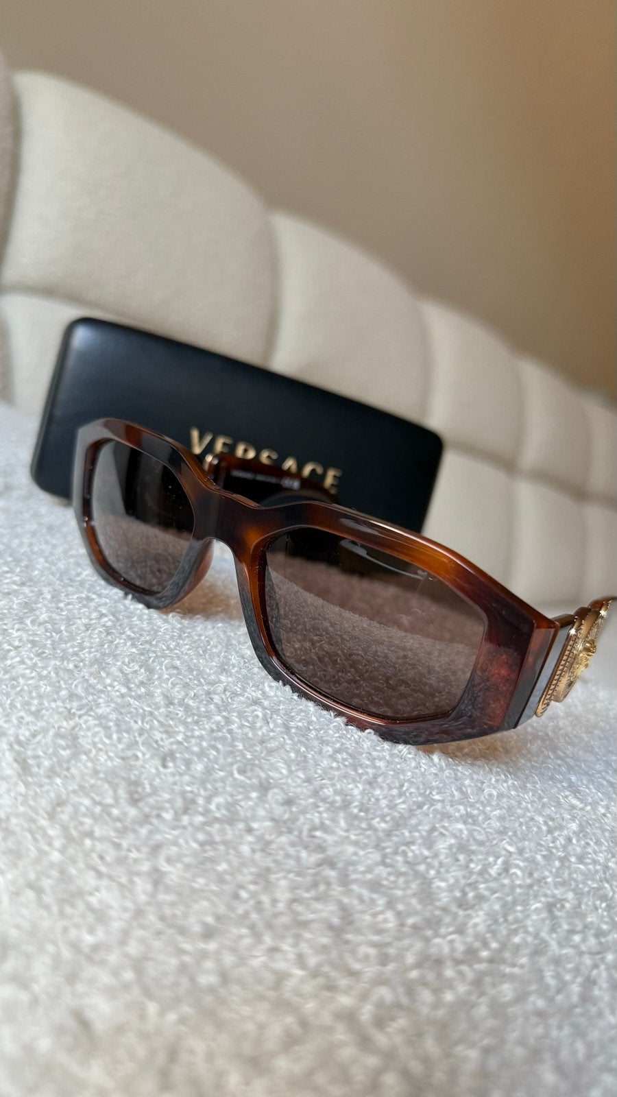 Versace Biggie Havana zonnebril, Zonnebril, Bruin, Gianni Versace, Ophalen of Verzenden