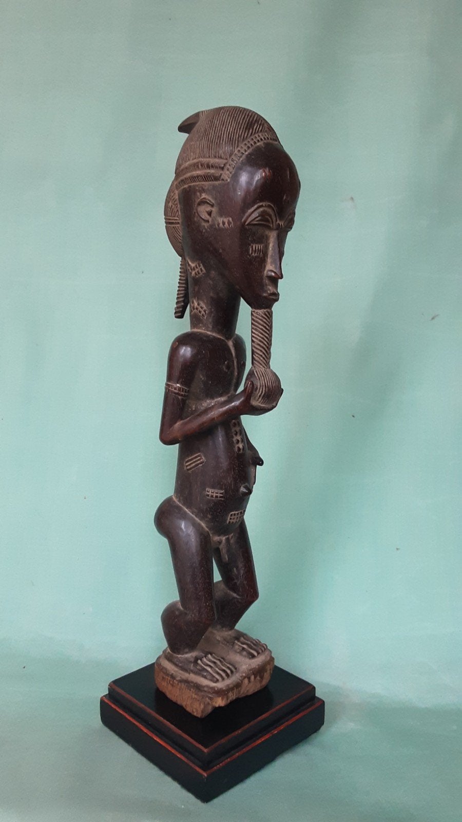 Prachtig beeldje va de Baule stam.West Afrika, Antiek en Kunst, Kunst | Beelden en Houtsnijwerken, Ophalen of Verzenden