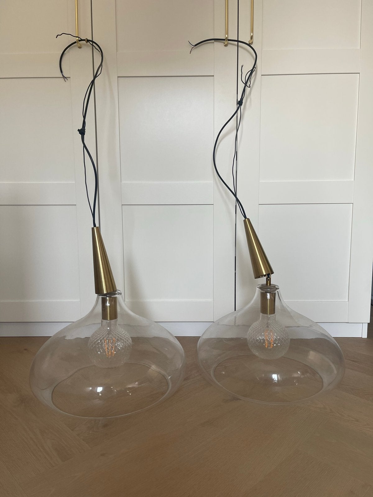 Maisons du Monde Nova hanglamp - glas/goudkleurig metaal, Ophalen, Zo goed als nieuw, Glas