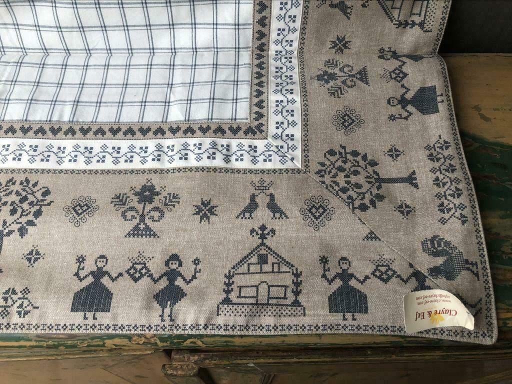 150x150 tafelkleed koe kip schaap ruiten dots clayre&eef, Blauw, Tafelkleed of Tafelzeil, Nieuw, Ophalen of Verzenden