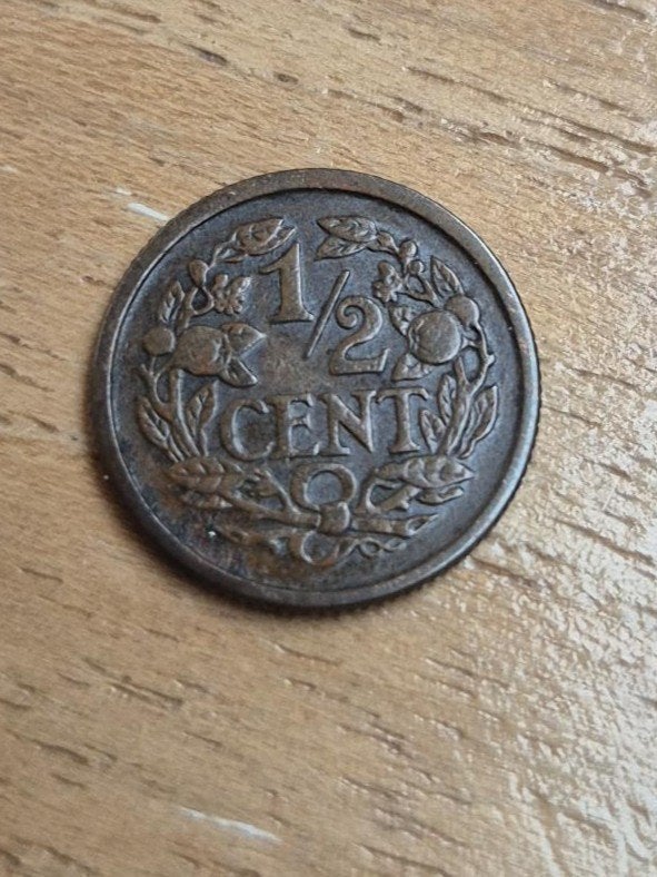 0.5 Cent 1915 3e type zeldzamere uitgaven, Verzenden, Koningin Wilhelmina, 1 cent, Losse munt