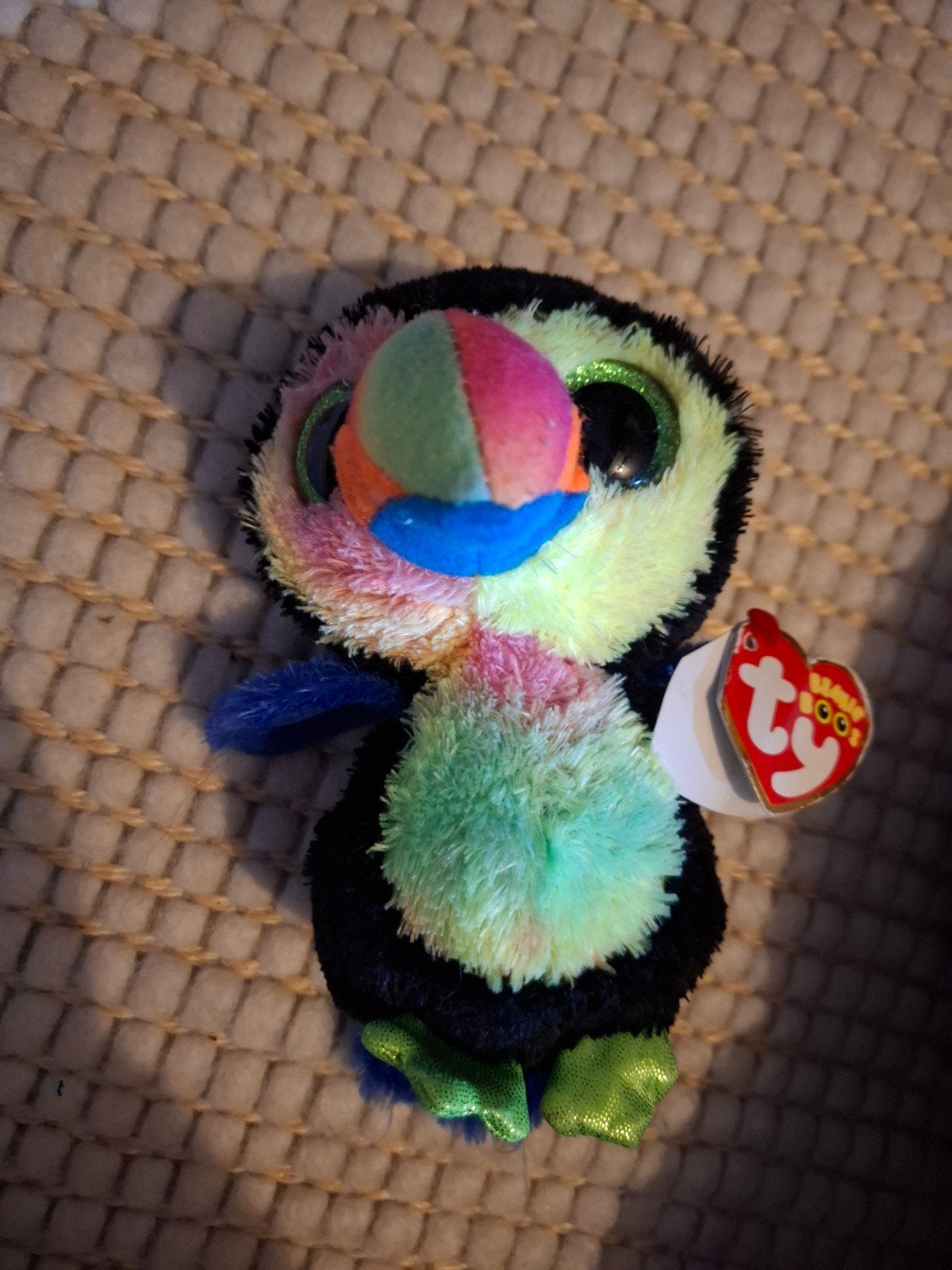 Ty Beanie Boo Toekan Knuffel - Gebruikt, Gebruikt, Overige typen, Ophalen of Verzenden, Met label