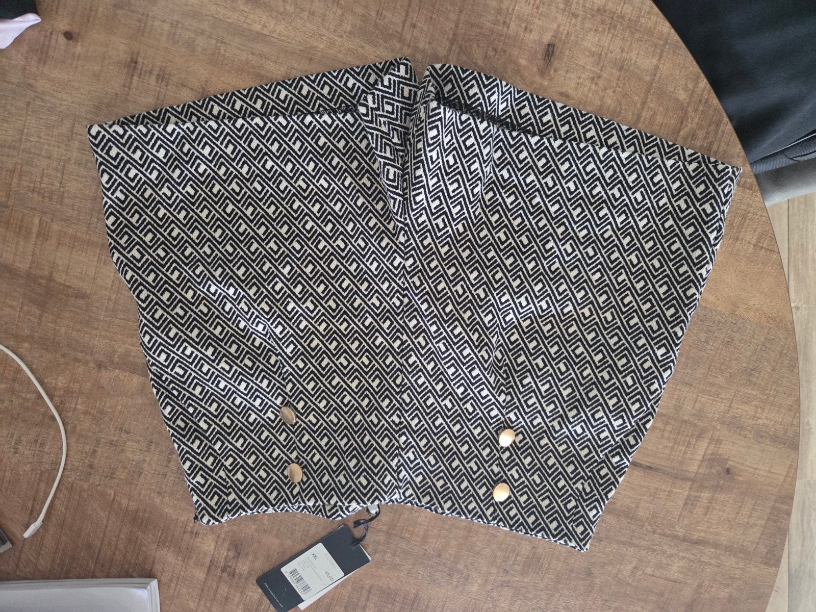 nieuw! Costes Studio Jacquard Shorts korte broek Zwart/Wit M, Kort, Zwart, Maat 46/48 (XL) of groter, Nieuw
