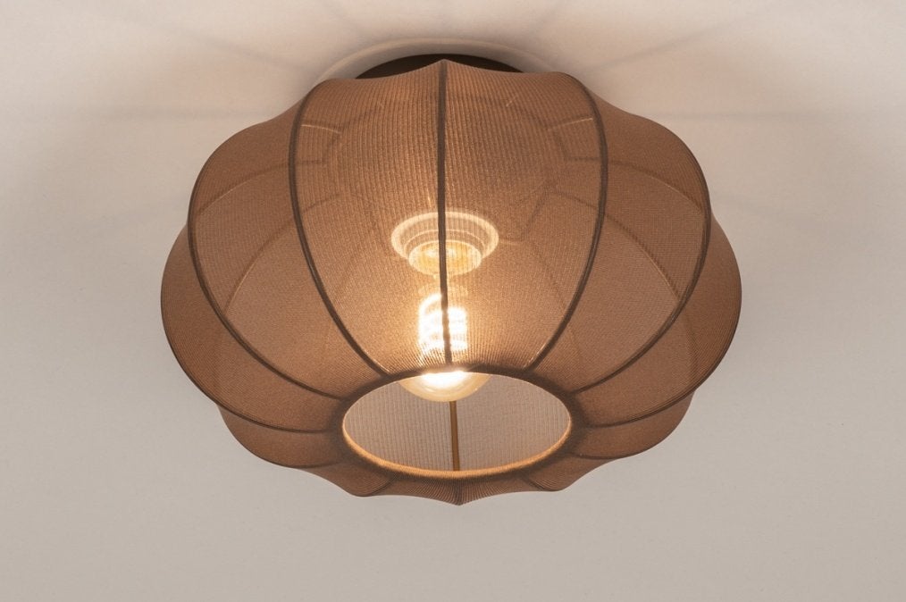 plafondlamp bruin japandi bed salon tafel bank hal 30cm lamp, Ophalen of Verzenden, Nieuw