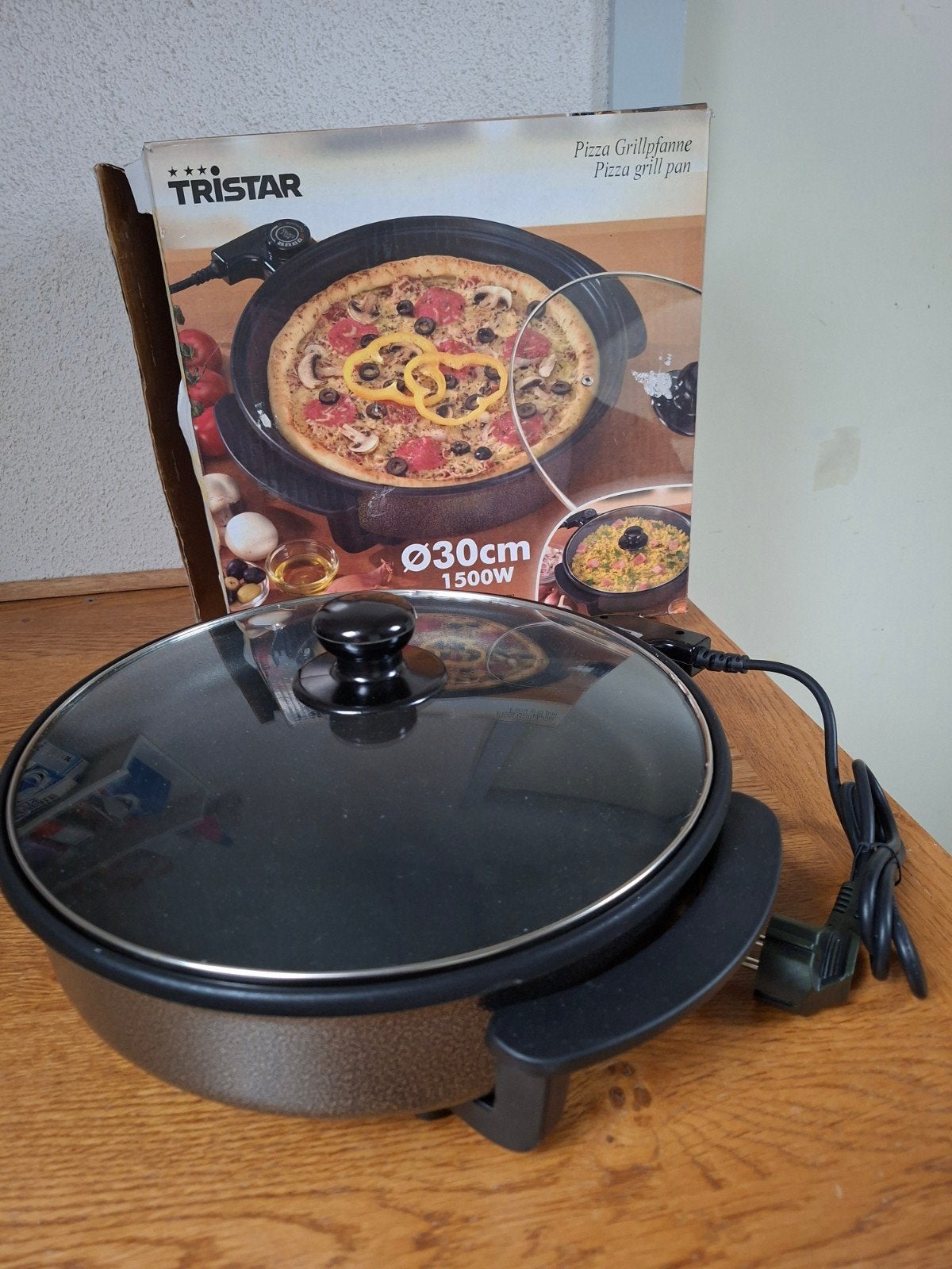 Ongebruikte Tristar Pizza Grillpan 30cm rond - 1500W, Ophalen