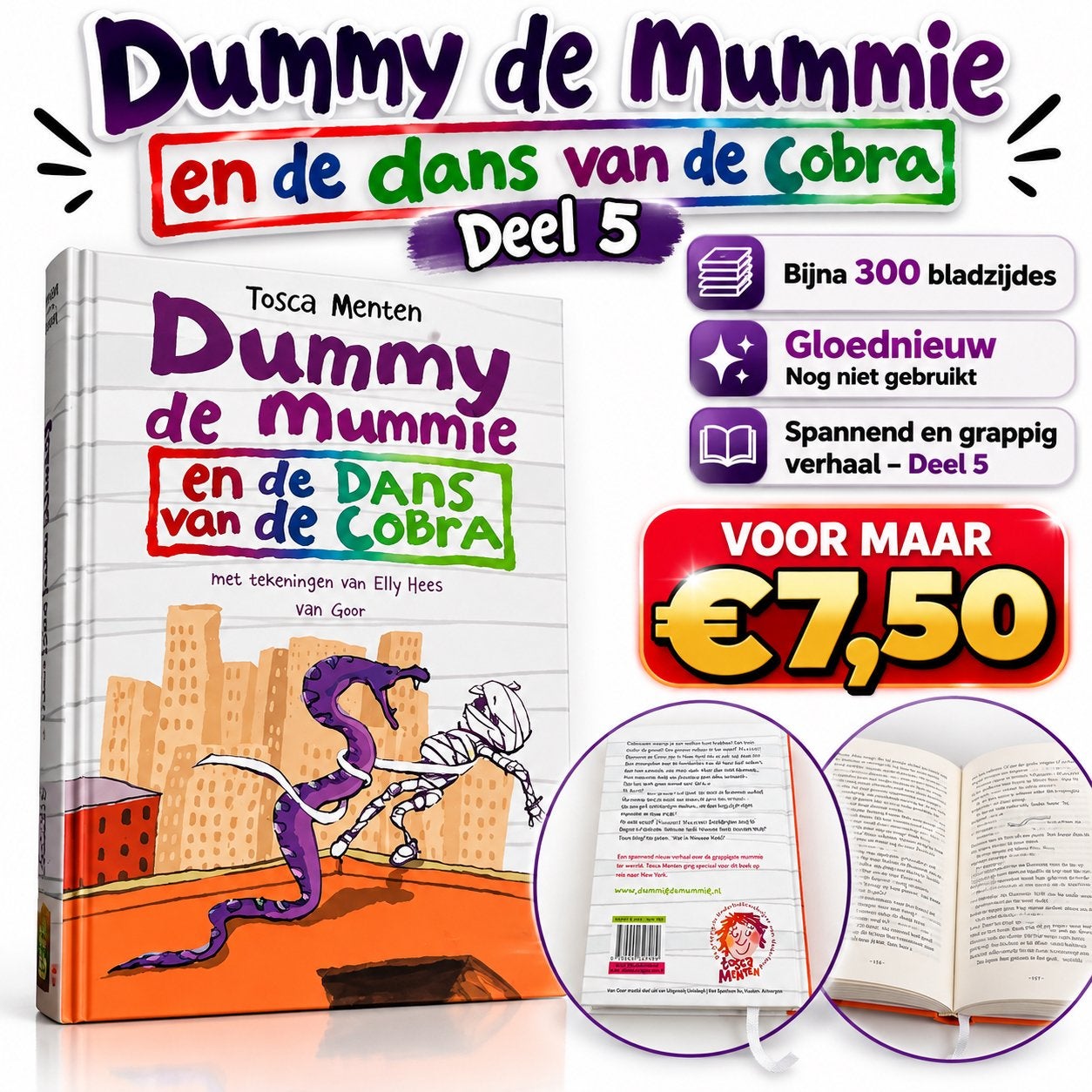 Dummy de Mummie en de dans van de Cobra - Deel 5, Boeken, Ophalen, Nieuw