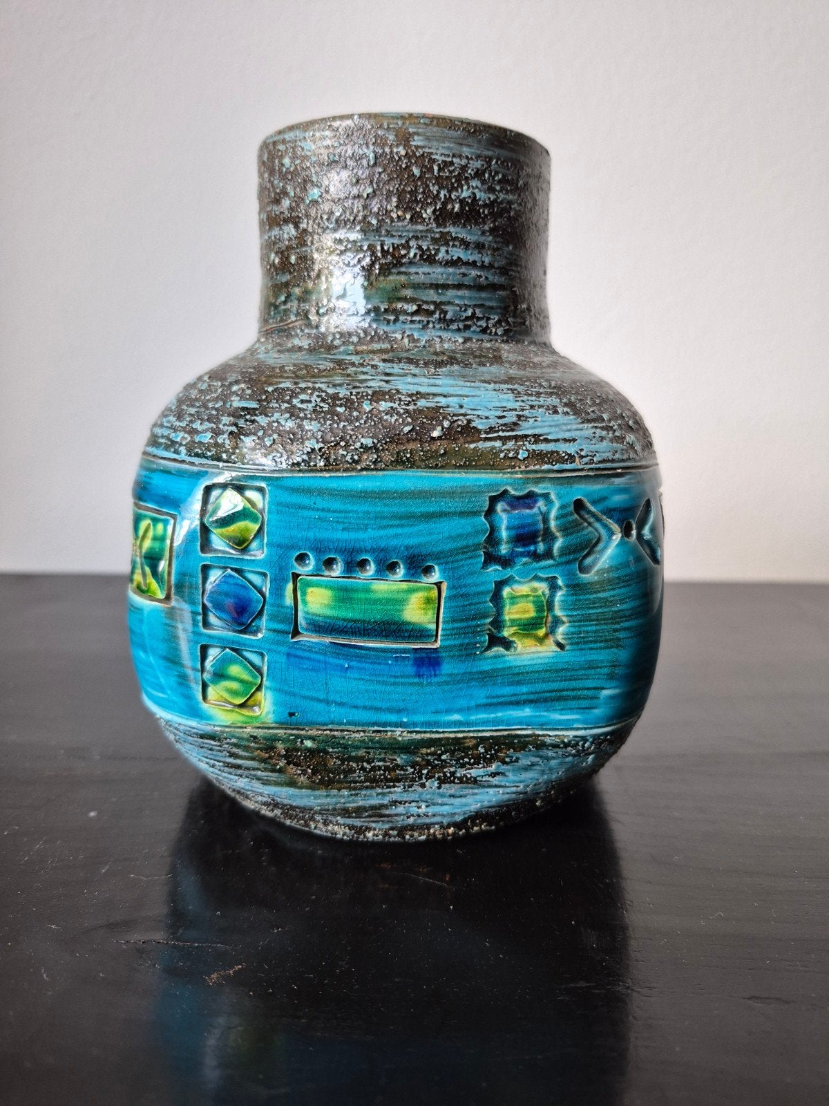 Vintage Bitossi Rimini Blu Vaas - Aldo Londi (Jaren '50/'60), Ophalen of Verzenden