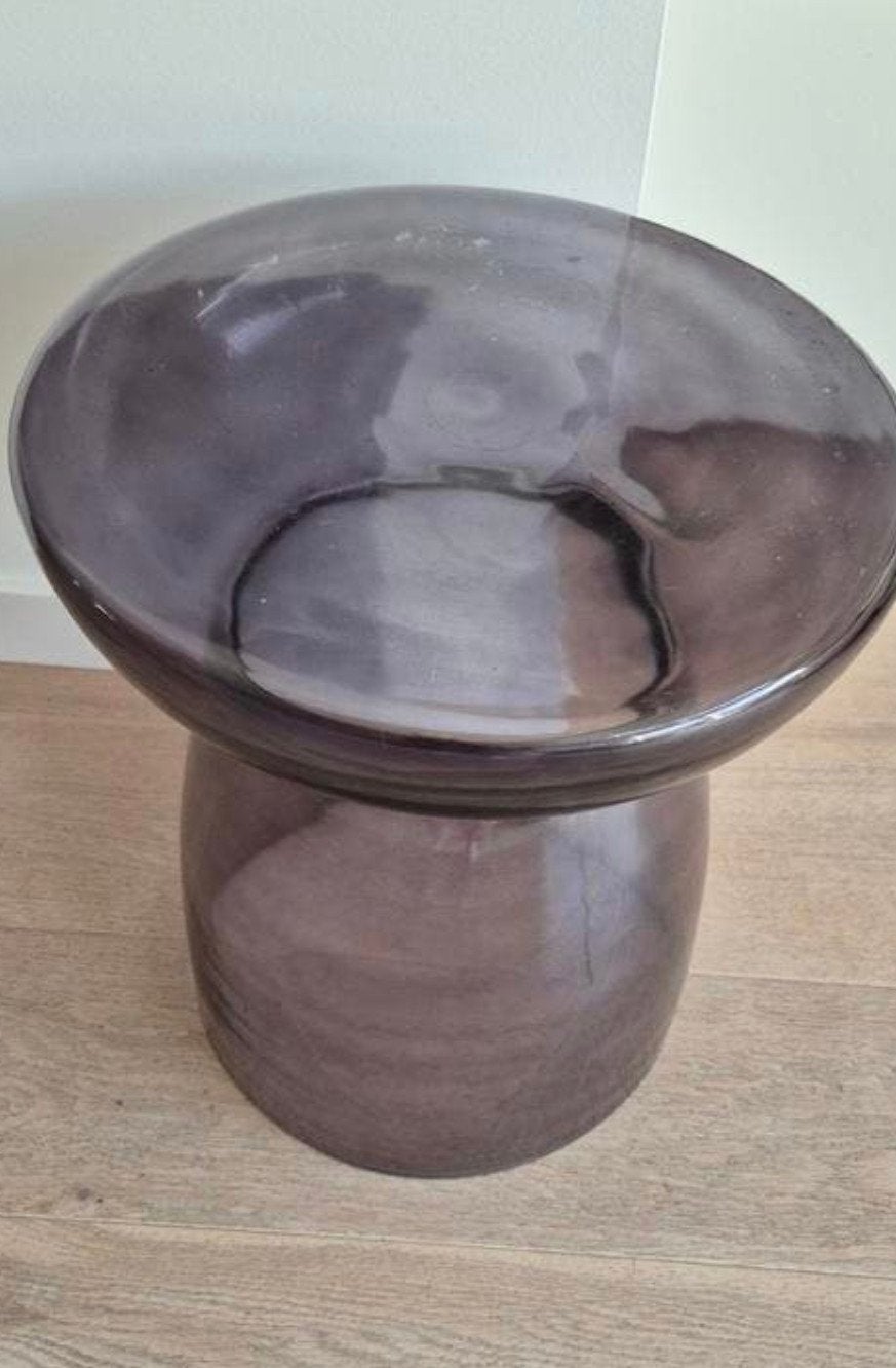 Bijzettafeltje, Ophalen, Gebruikt, Rond, Glas