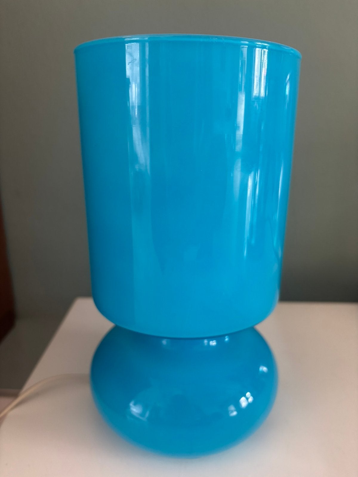 Lykta Ikea tafel lamp blauw, Ophalen of Verzenden, Gebruikt, Glas, Minder dan 50 cm