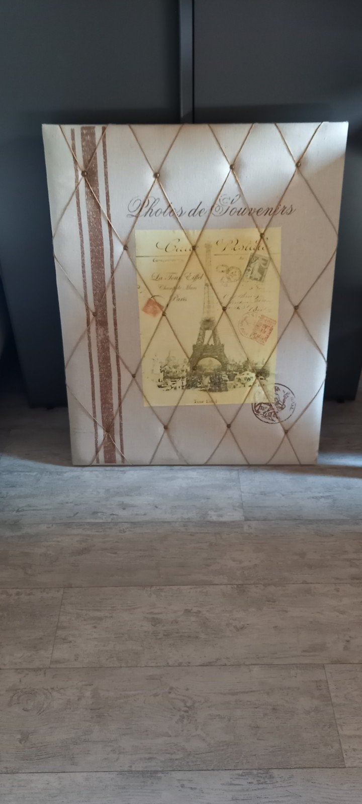 Decoratief memobord met Parijs-thema, Vintage, Gebruikt, Beige, Ophalen of Verzenden