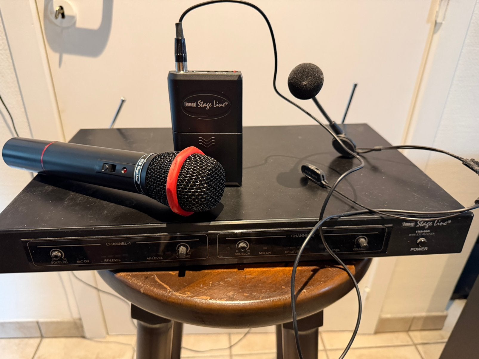 IMG Stage Line TXS-860 handmicrofoon + headsetmicrofoon, Ophalen of Verzenden, Zo goed als nieuw, Overige typen
