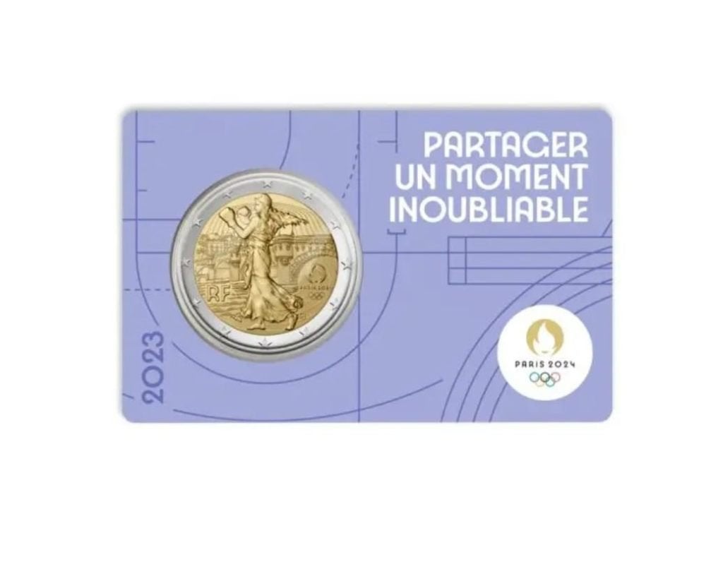 Frankrijk 2 Euro Olympics 2023 BU Coincard - Paars, Postzegels en Munten, Munten | Europa | Euromunten, Ophalen of Verzenden, Frankrijk