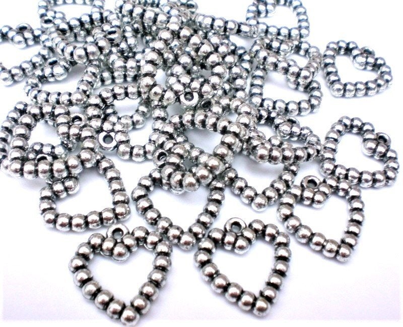 50 x Hangers hart 23 x 22mm, Sieraden, Tassen en Uiterlijk, Bedels, Overige merken, Overige materialen, Info@hobbymagic.nl, Hobbymagic
