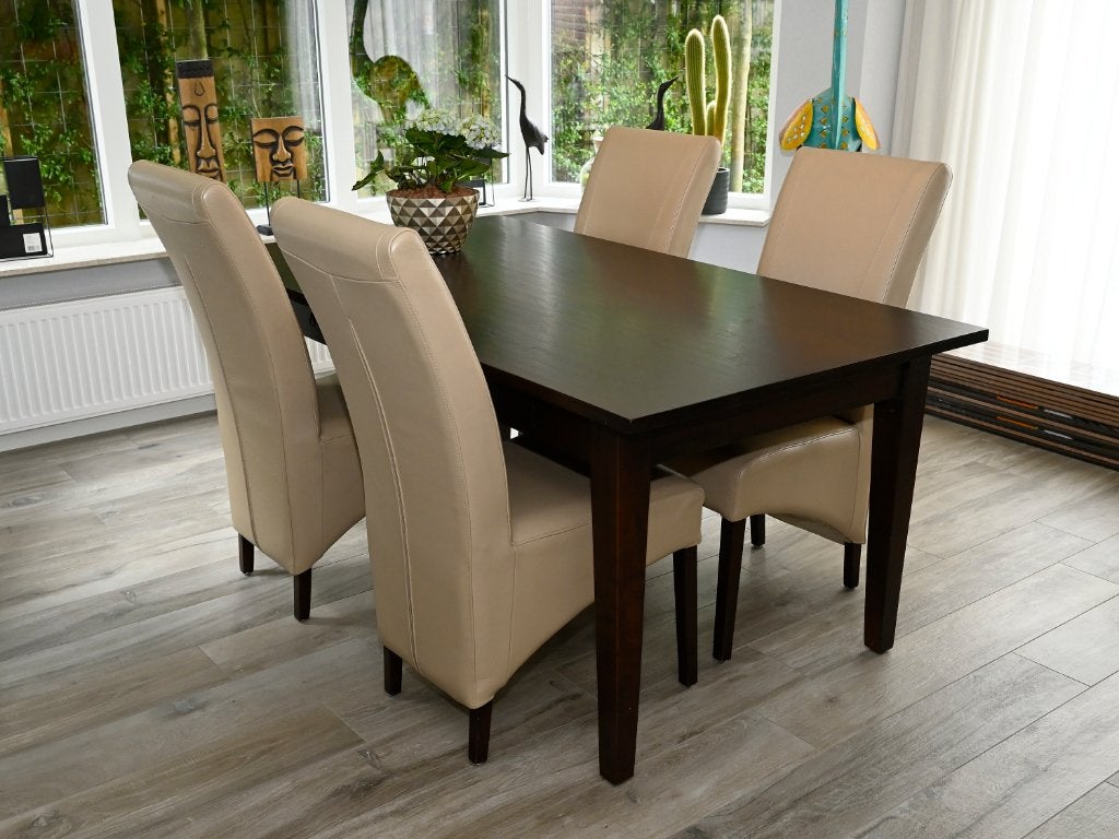 Eettafel 180x100, Ophalen, Gebruikt, Teakhout, 50 tot 100 cm