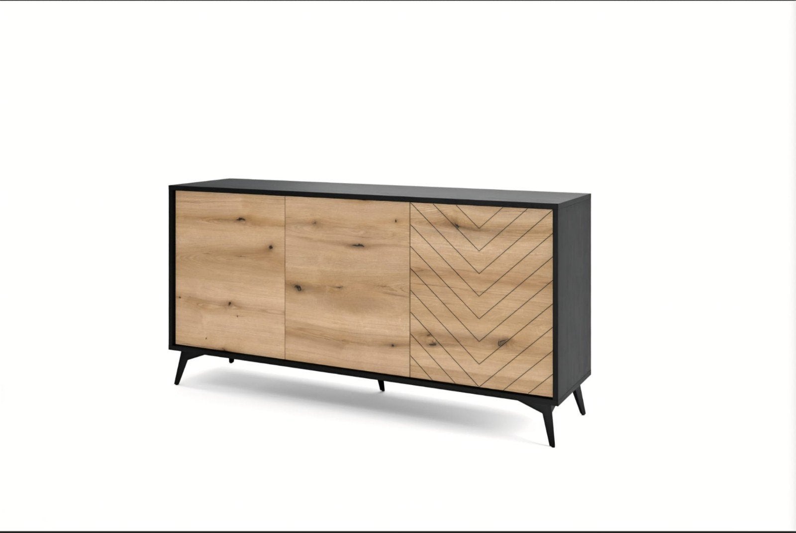 Set van 4 kasten: zwart en bruin met geometrisch patroon, Huis en Inrichting, Kasten | Overige, Ophalen