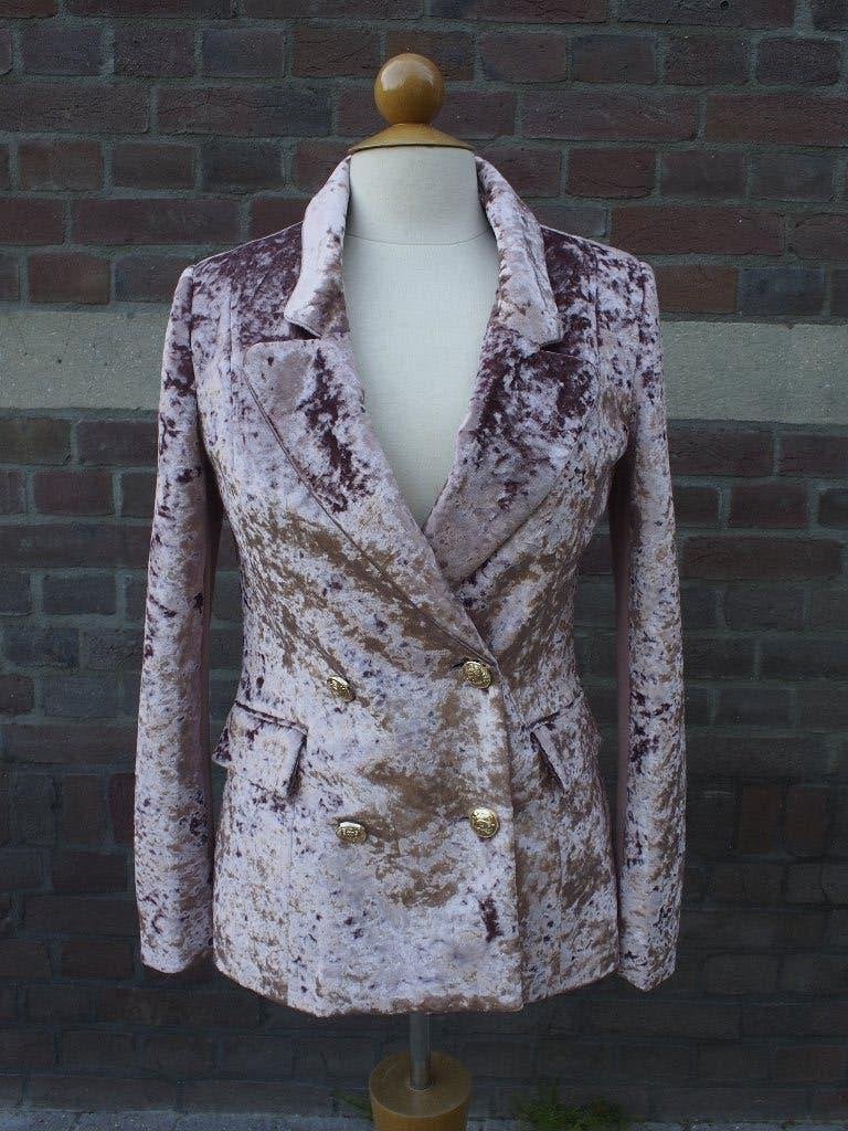 JOSH V Manon Velvet Blazer Roze Maat S, Ophalen of Verzenden, Zo goed als nieuw, Jasje, Roze