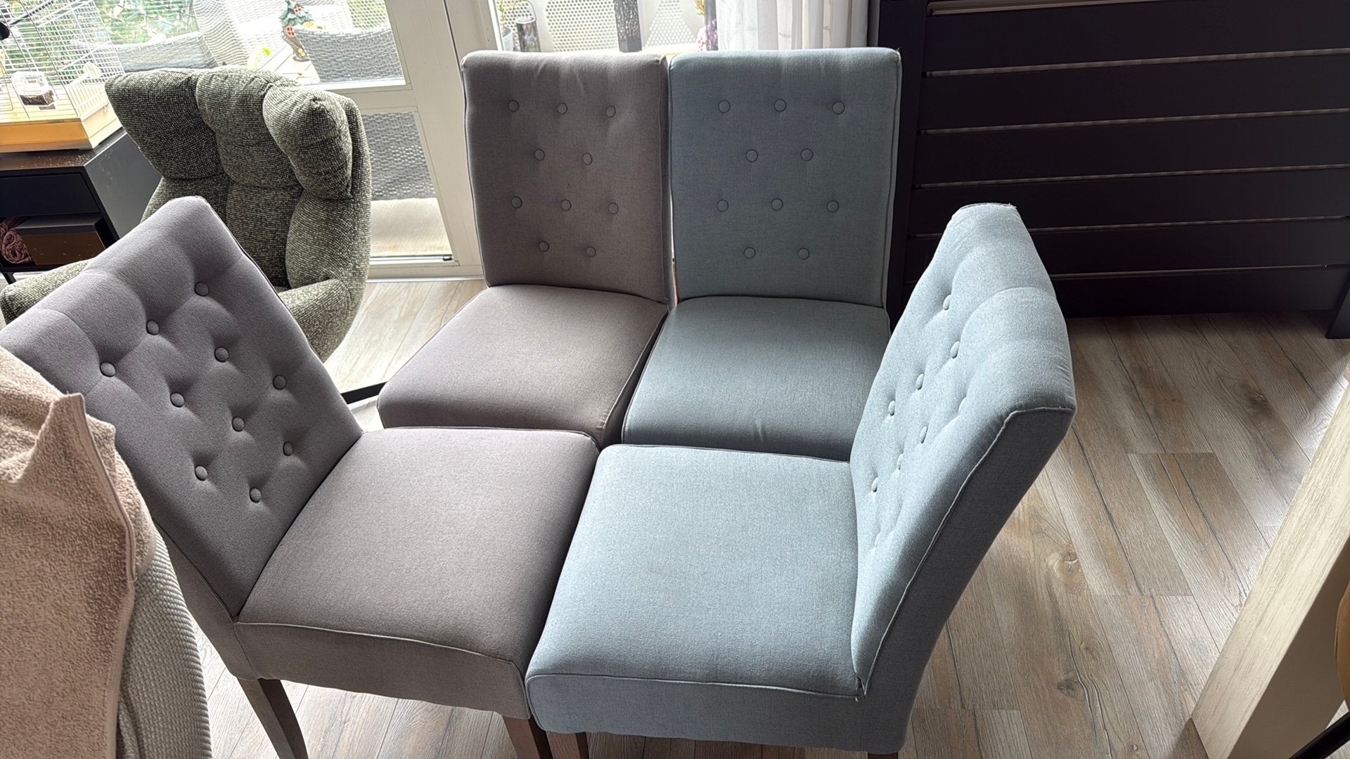 4 eetkamerstoelen, Ophalen, Gebruikt