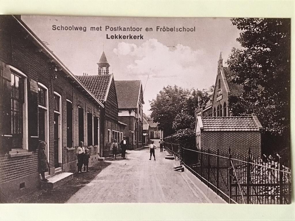 Lekkerkerk Schoolweg Postkantoor jaren 30, Verzenden, 1920 tot 1940, Ongelopen, Zuid-Holland