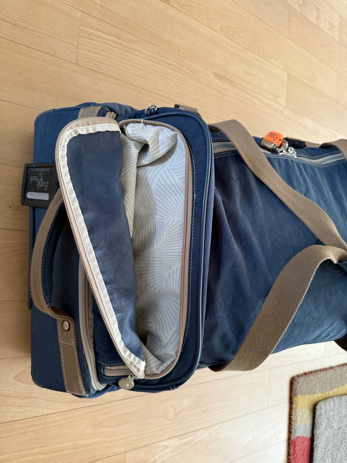Kipling reistas met wieltjes en uitschuifbare handgreep, 30 cm of meer, Blauw, Ophalen of Verzenden, Zo goed als nieuw
